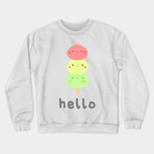 Hello Kawaii Dango Cute Hanami Japanese Dessert Asian Snack Crewneck Sweatshirt